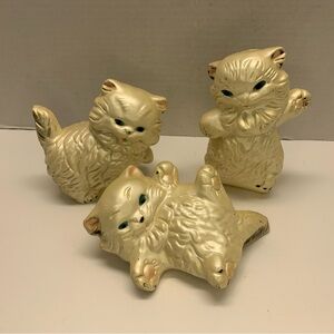Vintage Mid-Century - Trio of Chalkware Playful Kittens - Unmarked